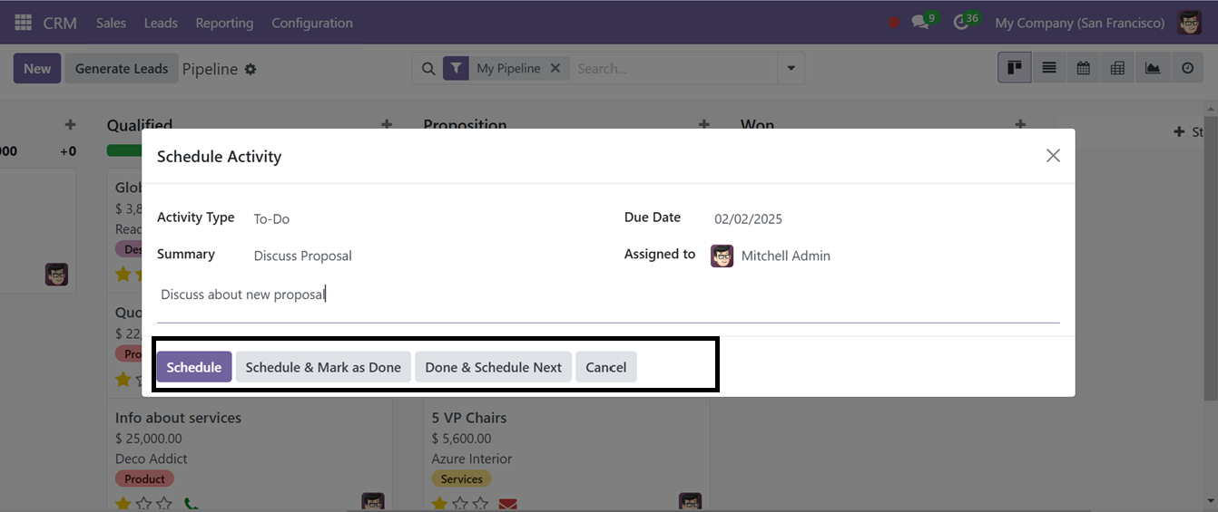 Odoo 18 crm