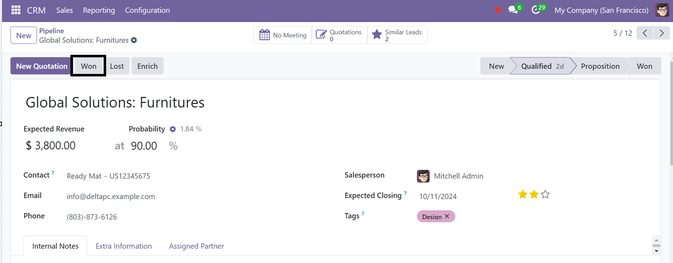 Odoo 18 crm