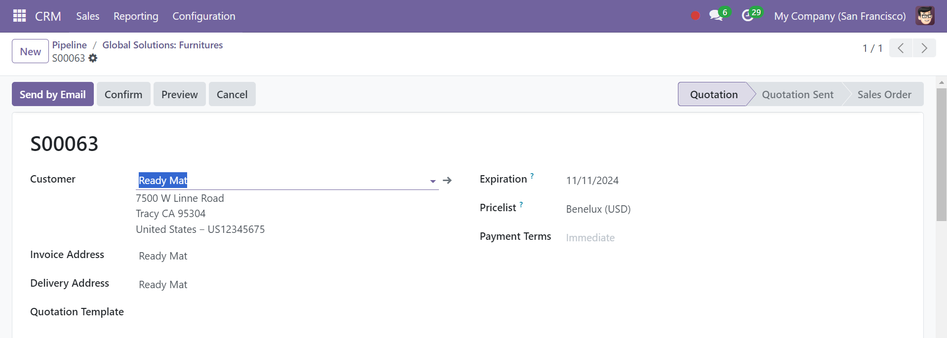 Odoo 18 crm