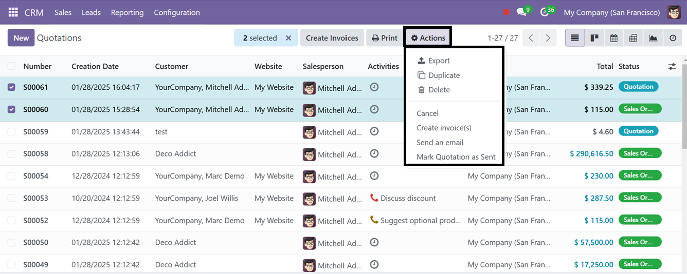 Odoo 18 crm