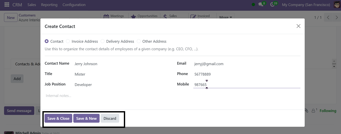 Odoo 18 crm