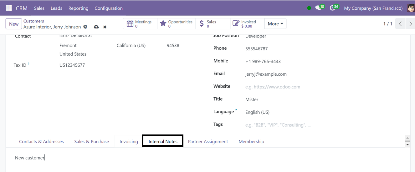 Odoo 18 crm