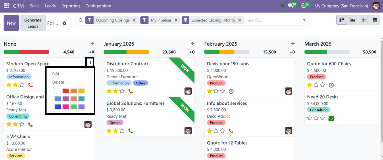 Odoo 18 crm