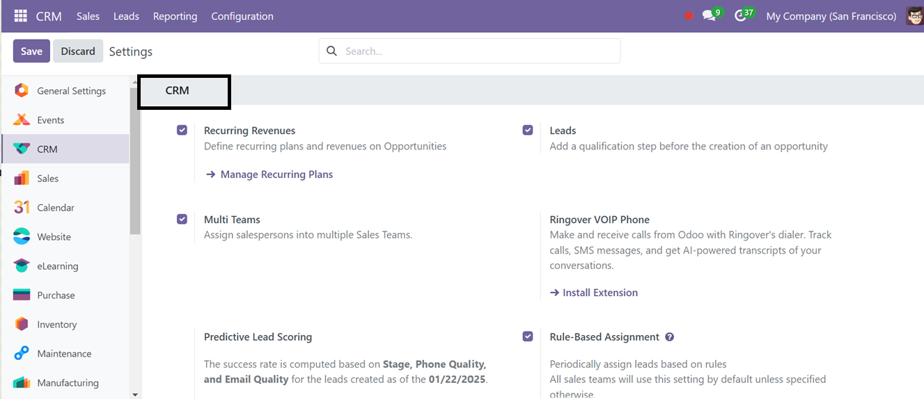 Odoo 18 crm