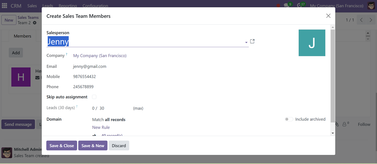 Odoo 18 crm