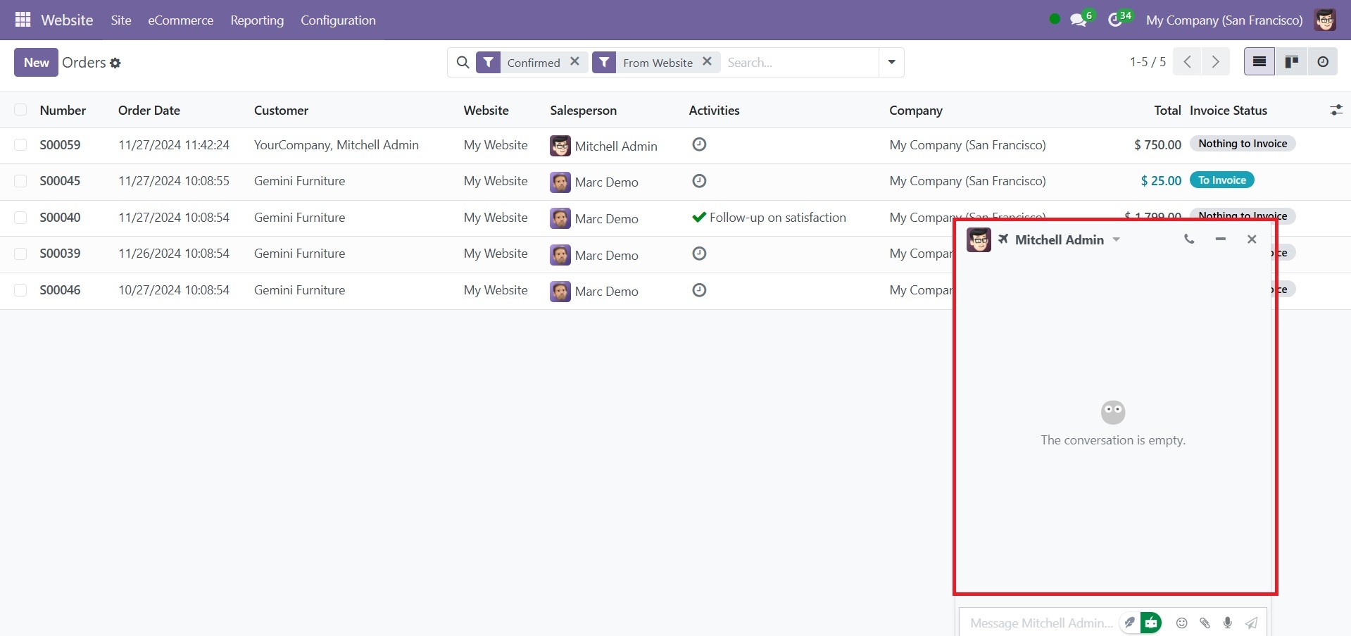 Odoo 18 E-COMMERCE