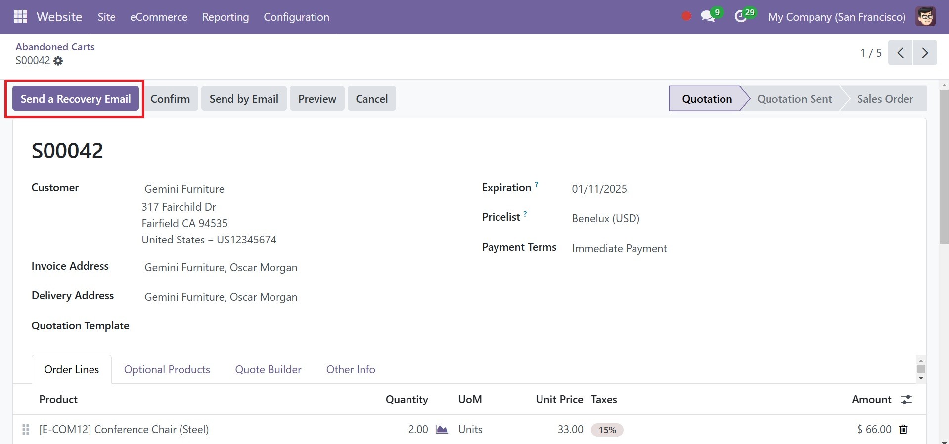 Odoo 18 E-COMMERCE