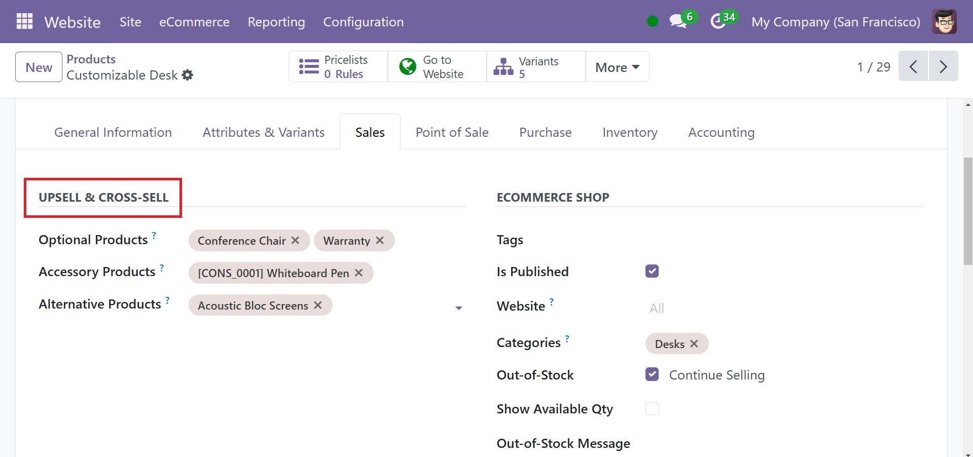 Odoo 18 E-COMMERCE