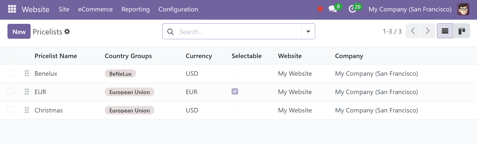 Odoo 18 E-COMMERCE