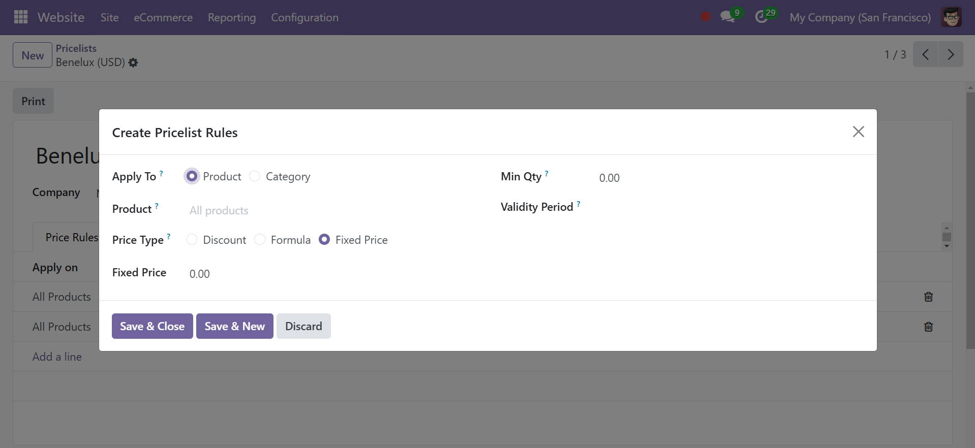 Odoo 18 E-COMMERCE