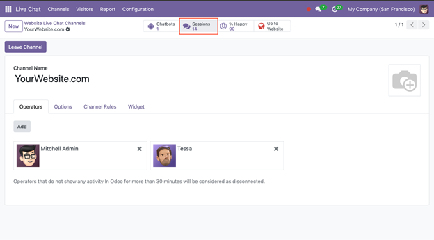 Odoo 18 livechat