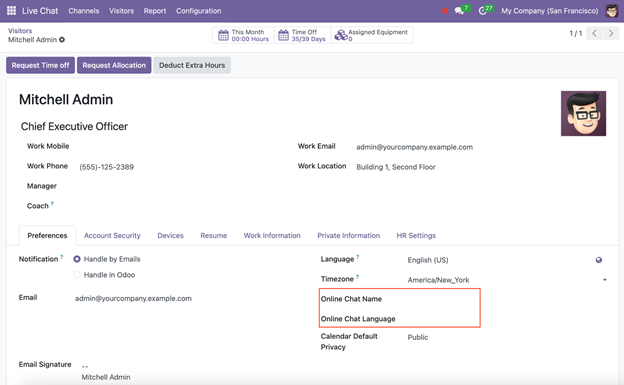 Odoo 18 livechat