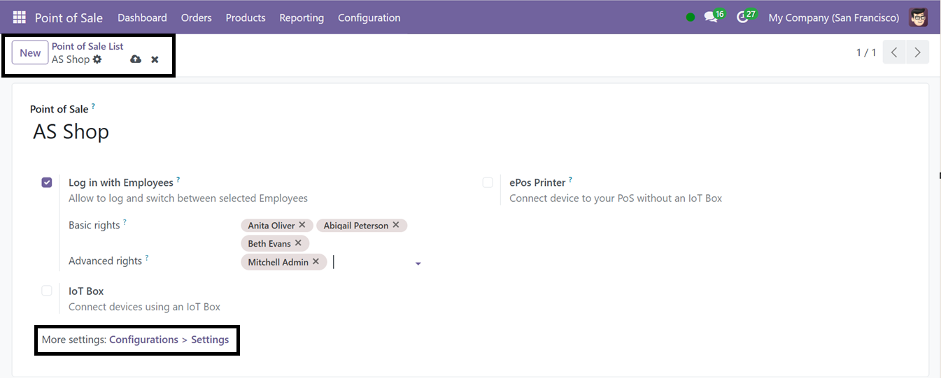 Odoo 18 point of sale and restaurant