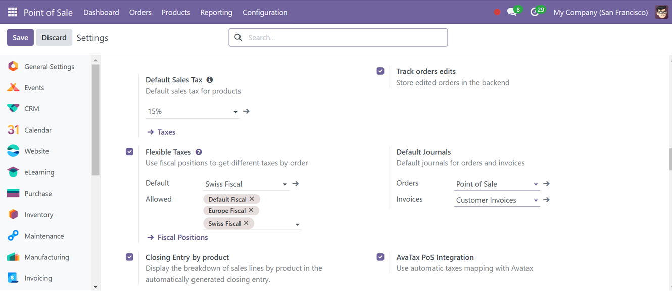Odoo 18 point of sale and restaurant