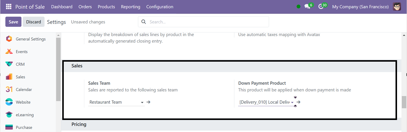 Odoo 18 point of sale and restaurant