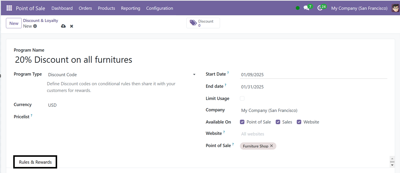 Odoo 18 point of sale and restaurant