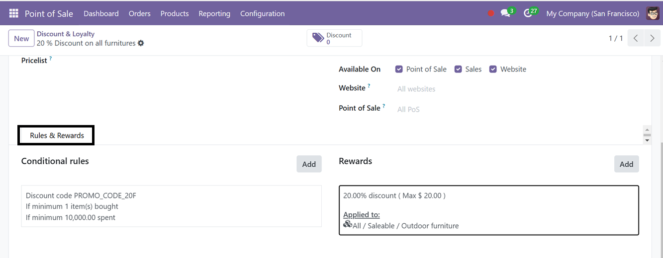Odoo 18 point of sale and restaurant