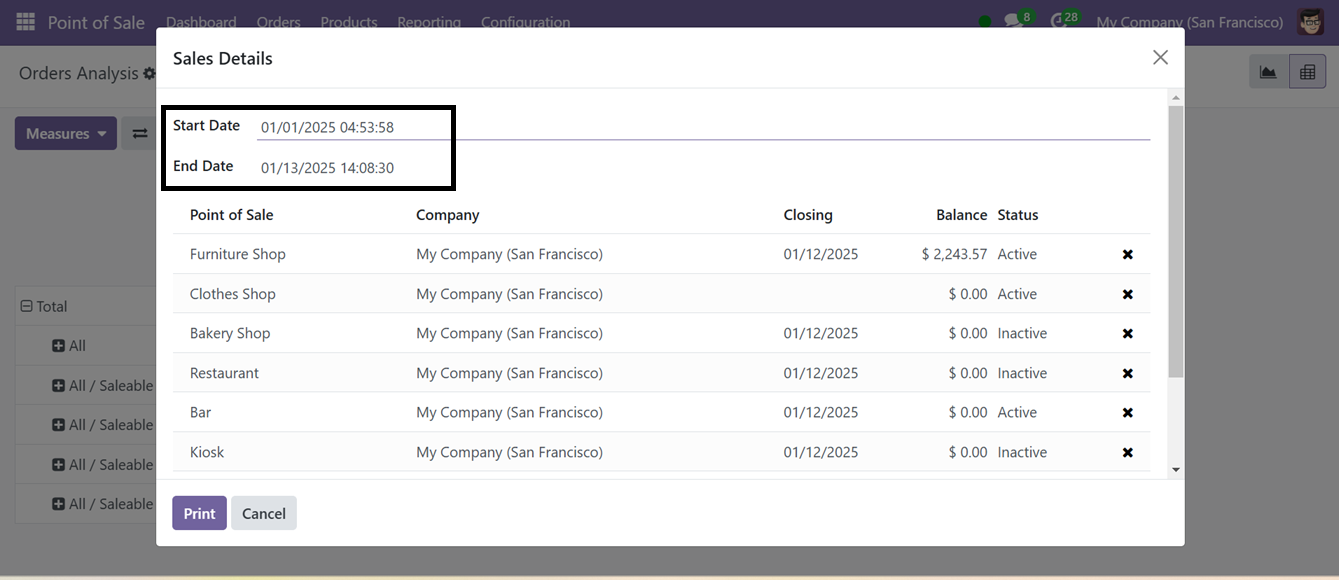 Odoo 18 point of sale and restaurant