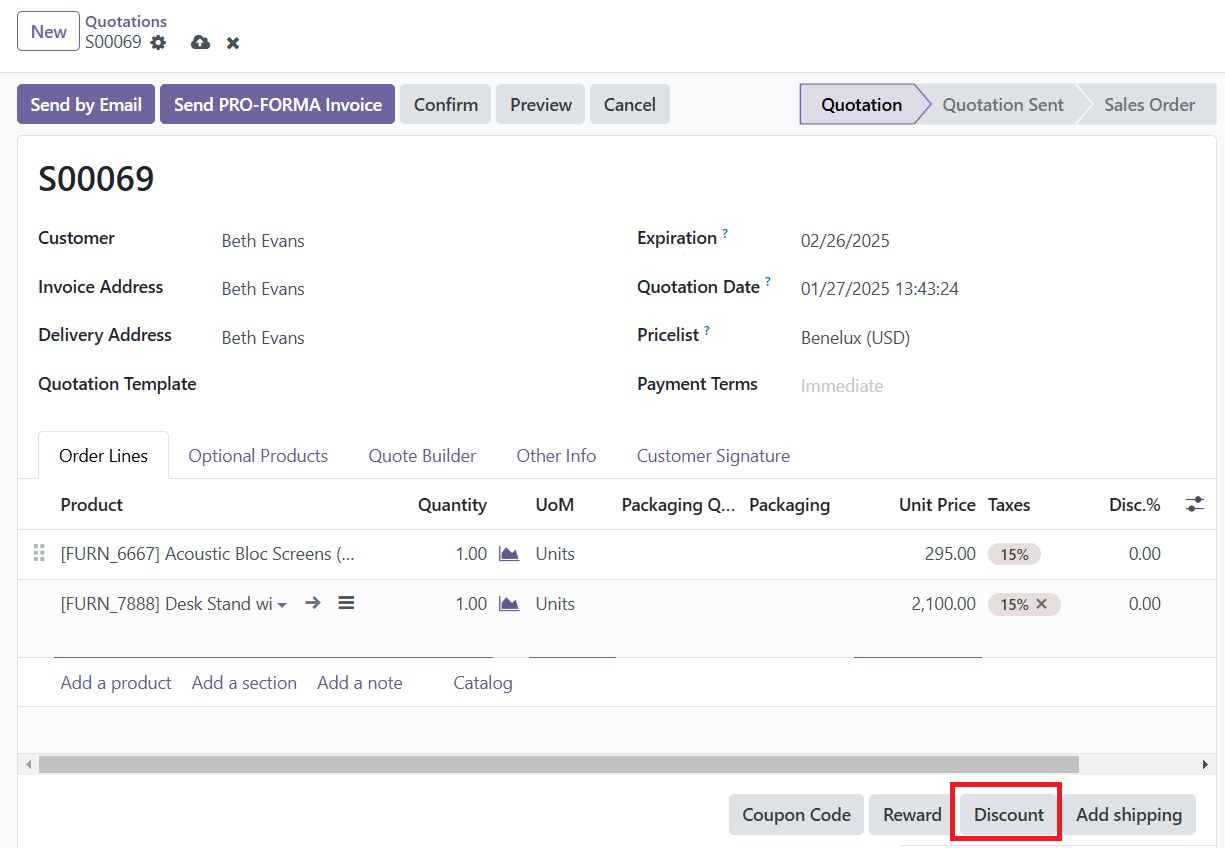 Odoo 18 sales