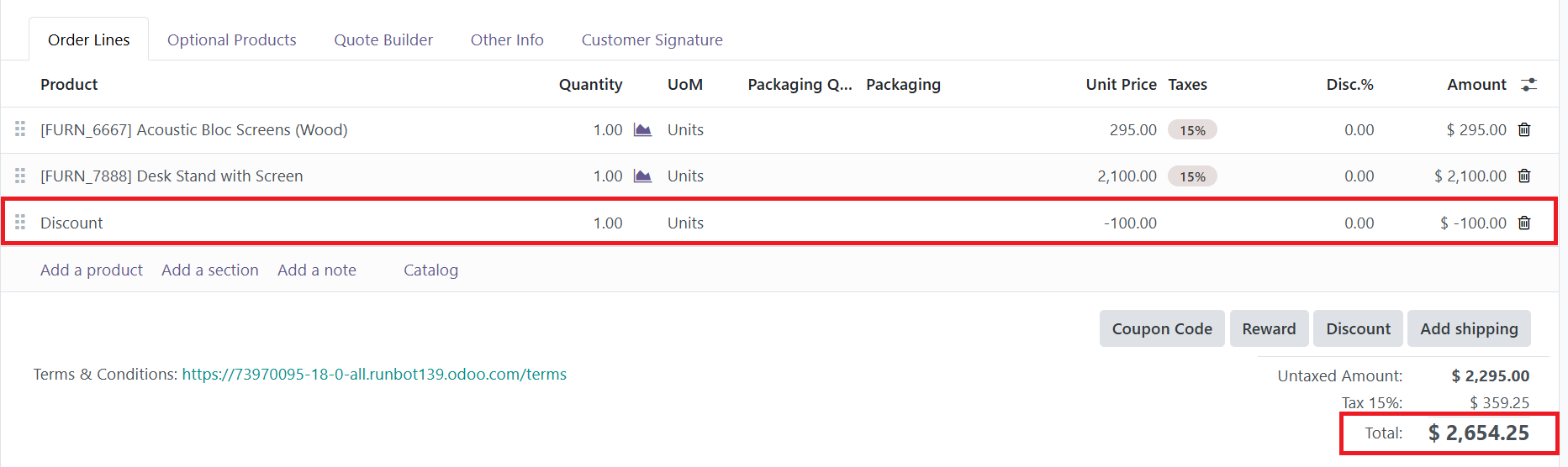 Odoo 18 sales