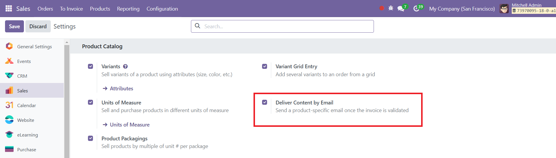Odoo 18 sales