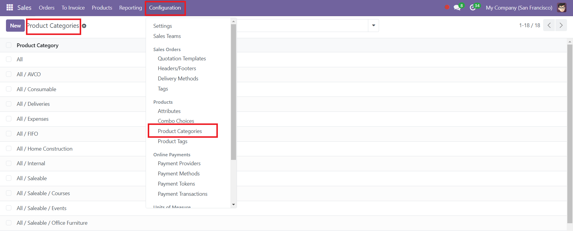 Odoo 18 sales