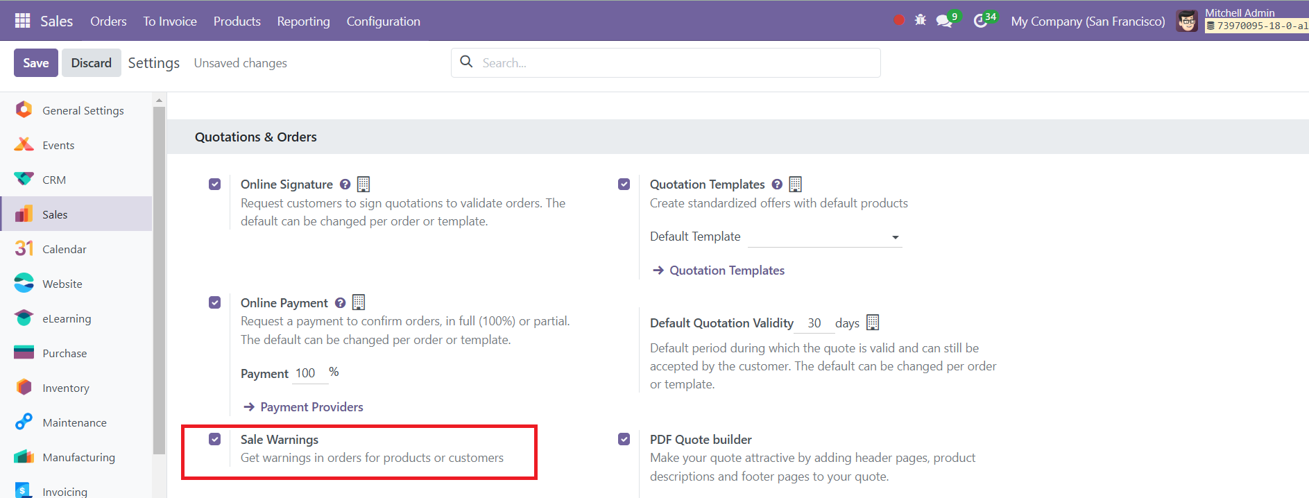 Odoo 18 sales