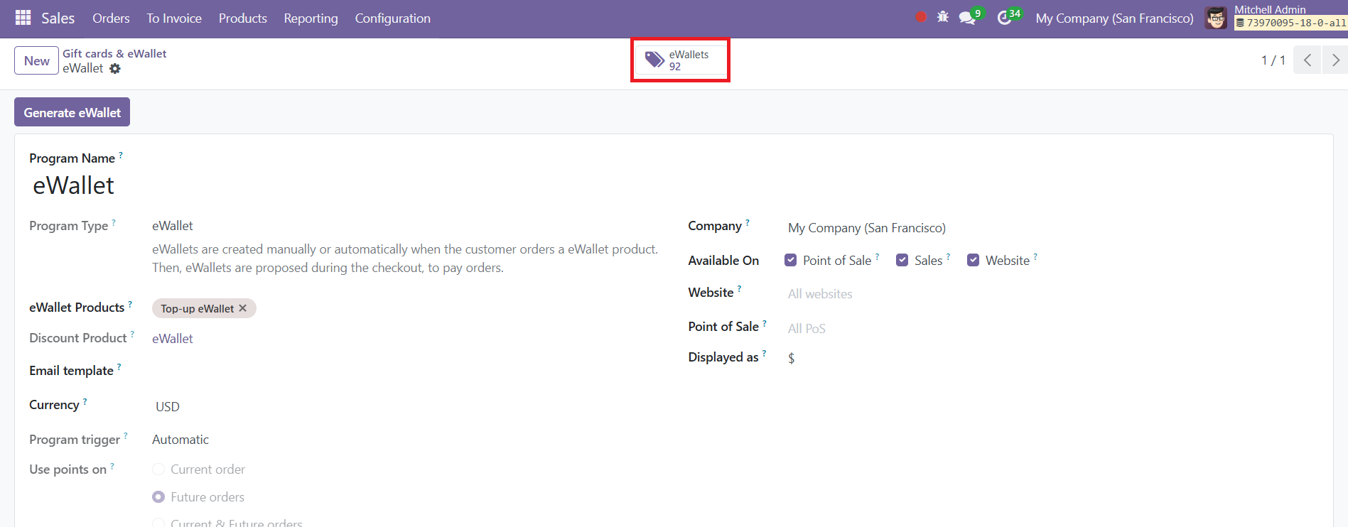 Odoo 18 sales