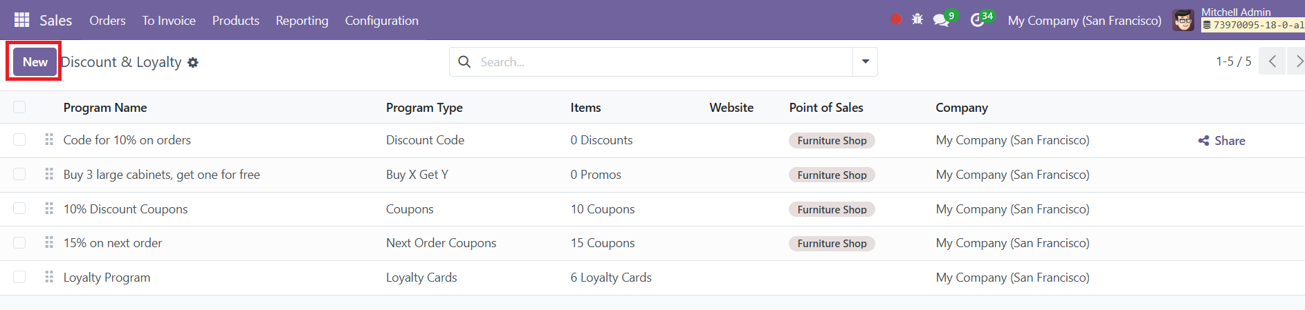Odoo 18 sales