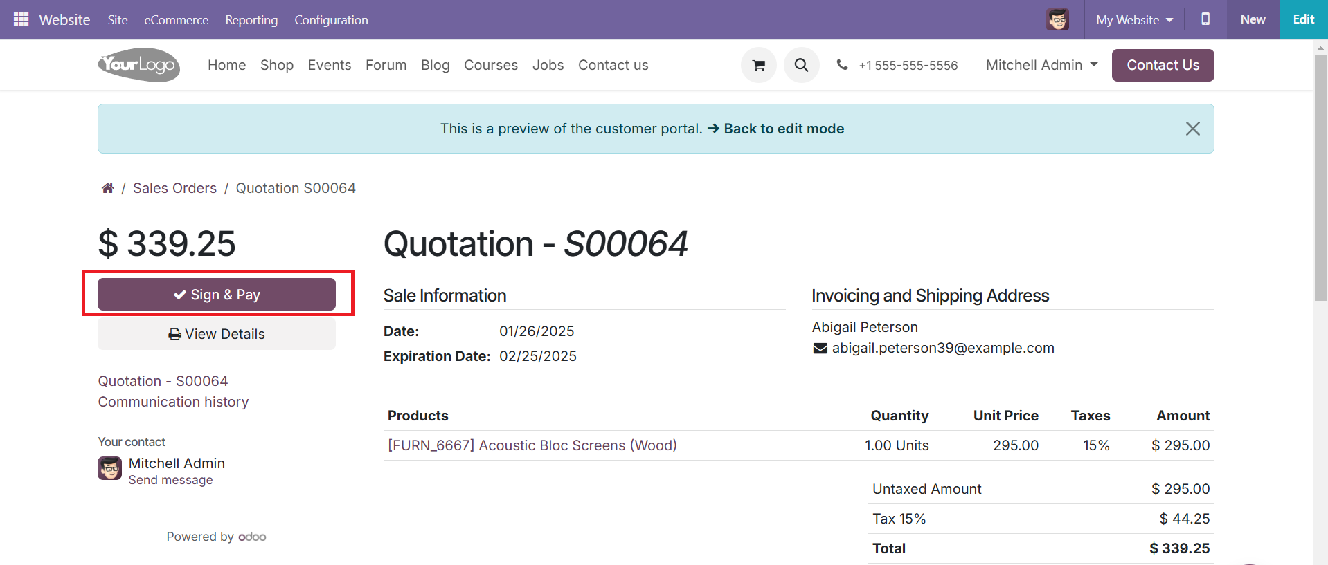 Odoo 18 sales