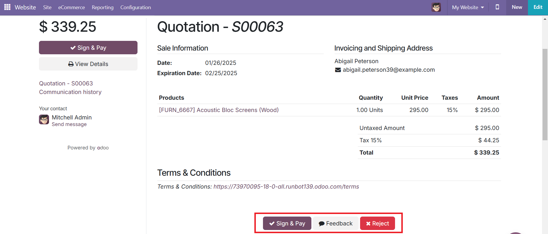 Odoo 18 sales