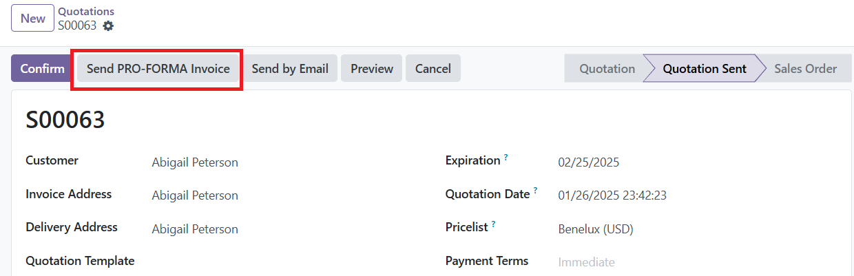 Odoo 18 sales