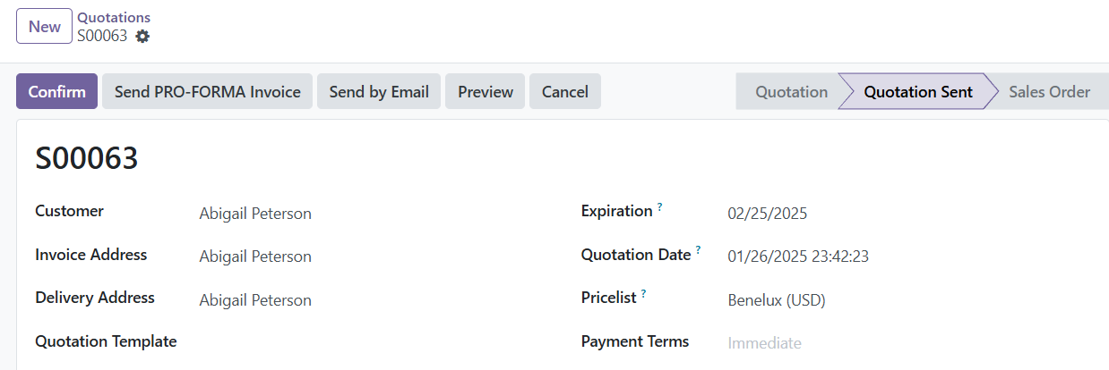 Odoo 18 sales