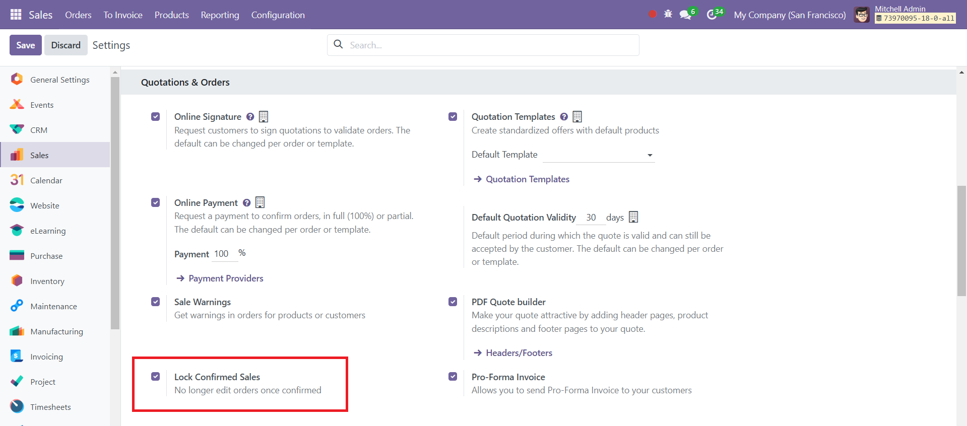 Odoo 18 sales