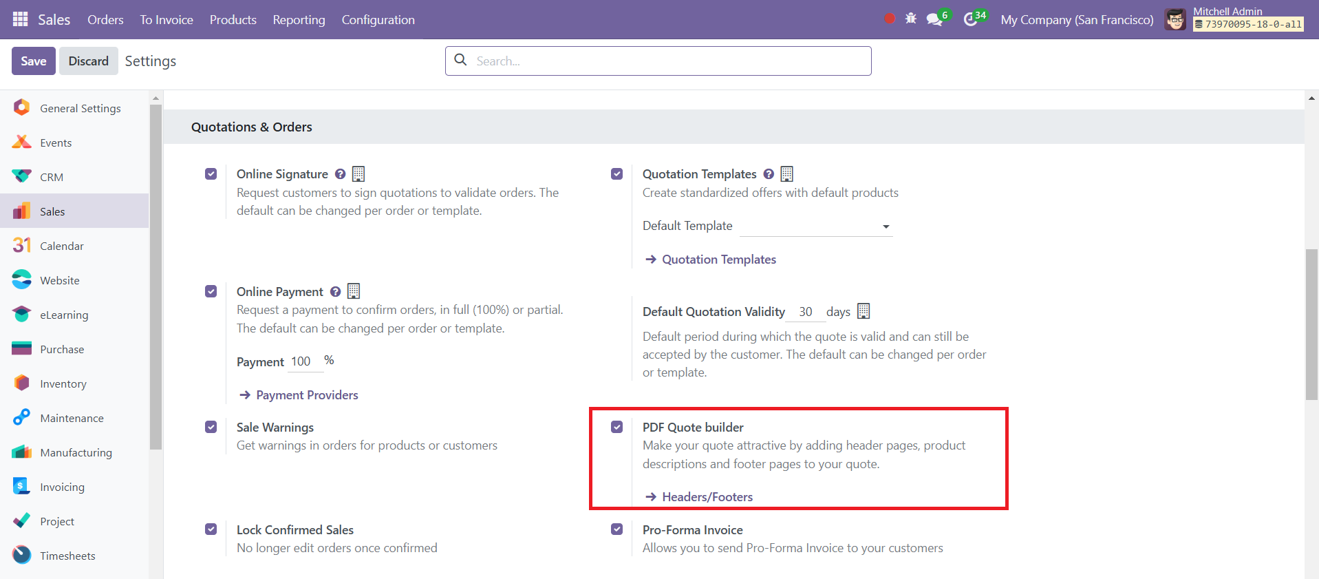 Odoo 18 sales