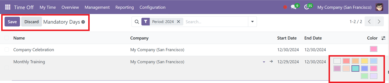 Odoo 18 point of time-off