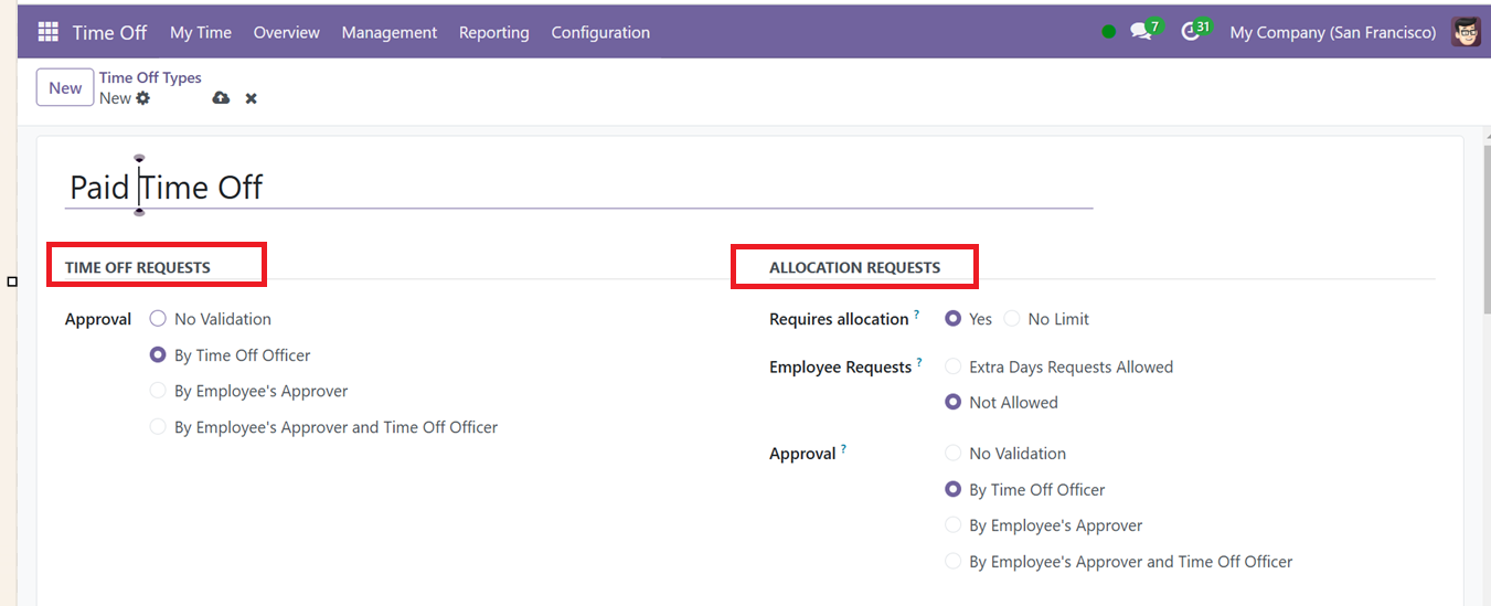 Odoo 18 time-off