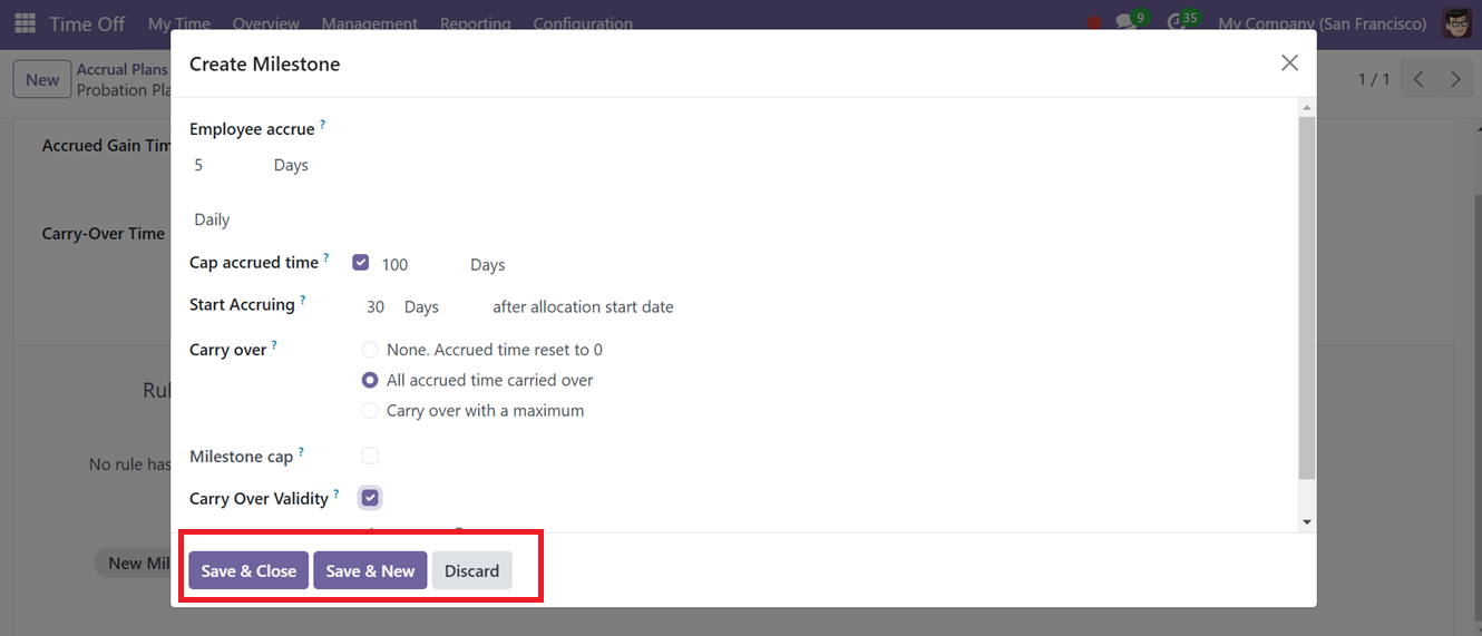 Odoo 18  time-off