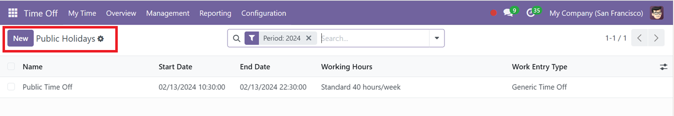 Odoo 18 point of time-off