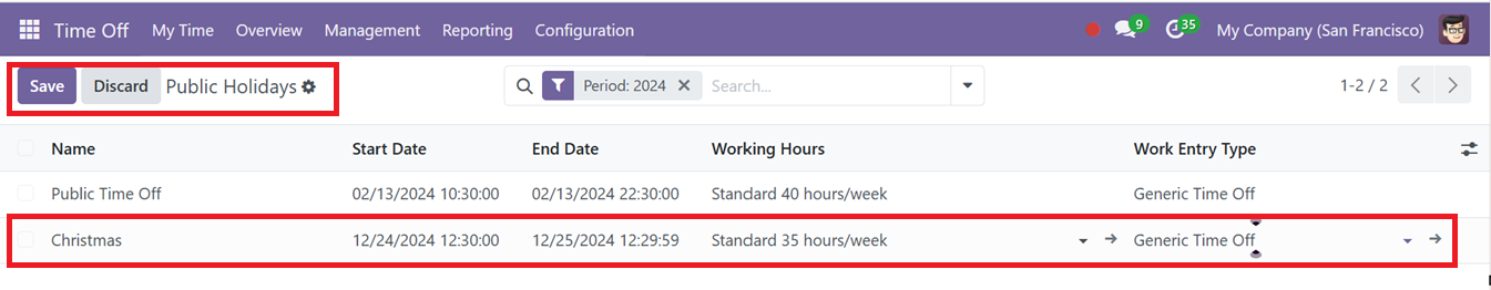 Odoo 18 point of time-off