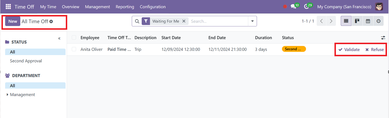 Odoo 18 time-off