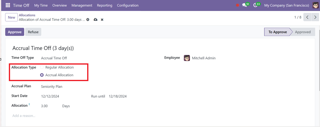 Odoo 18 time-off
