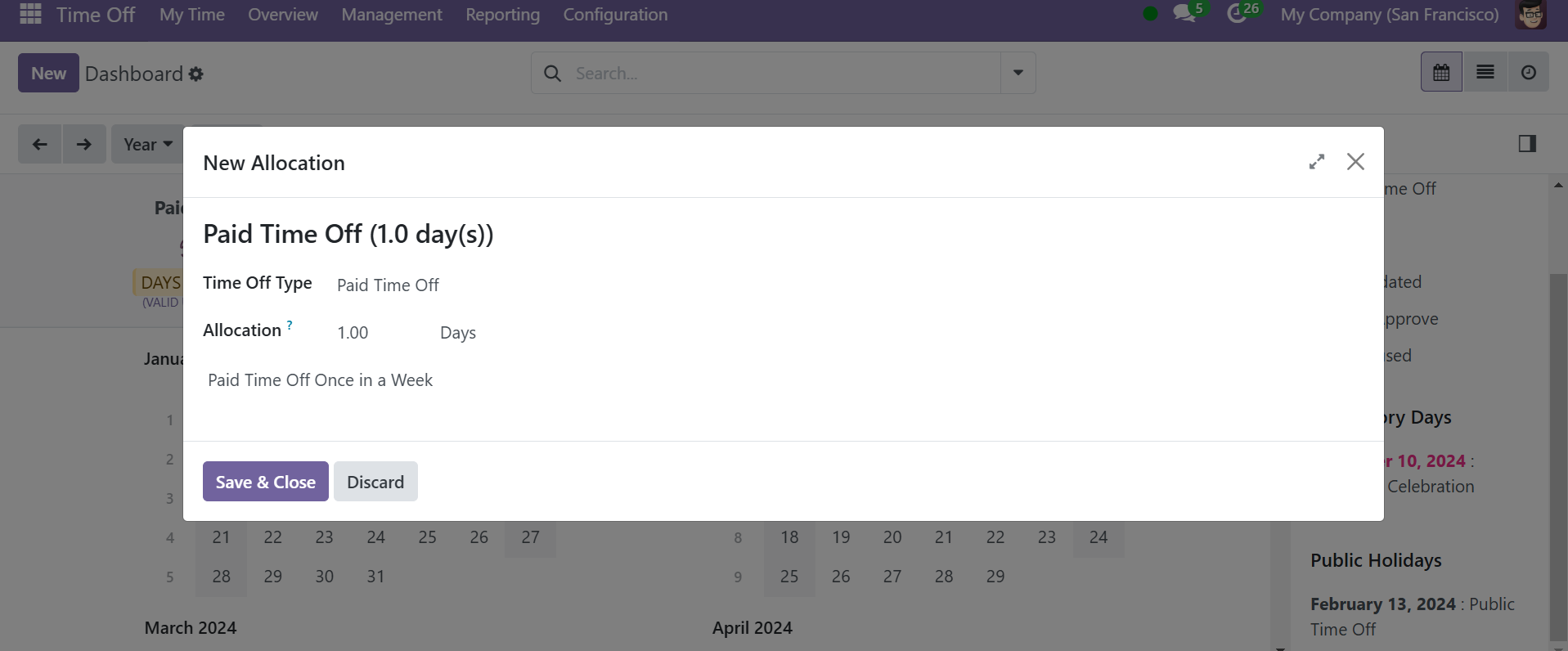Odoo 18 time-off