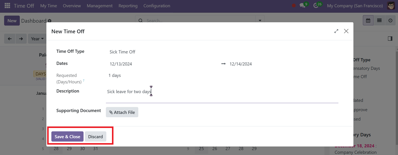 Odoo 18 time-off