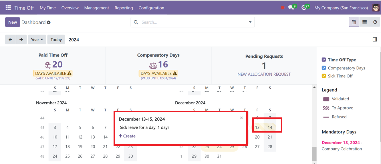 Odoo 18 time-off