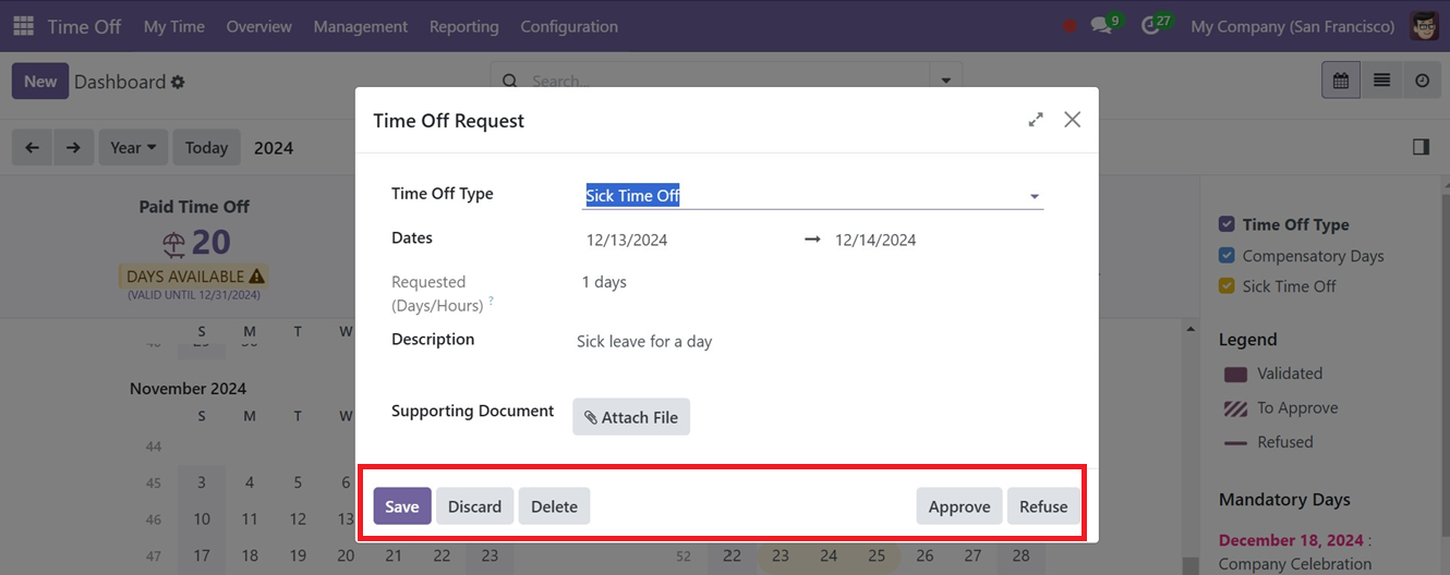 Odoo 18 time-off