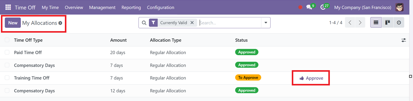 Odoo 18 time-off